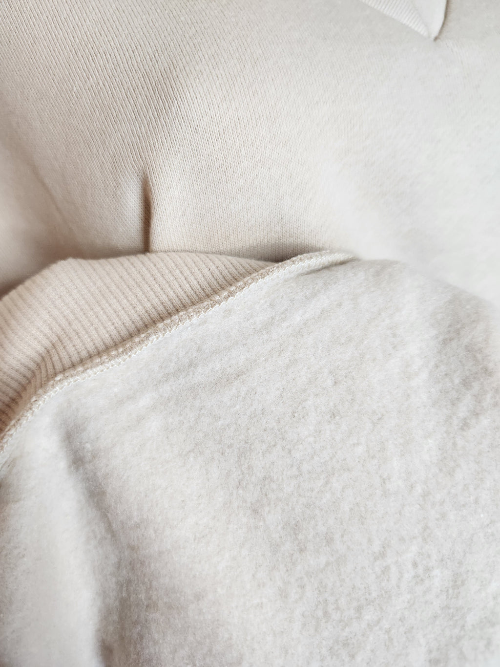 Beige fleece v neck and pants set