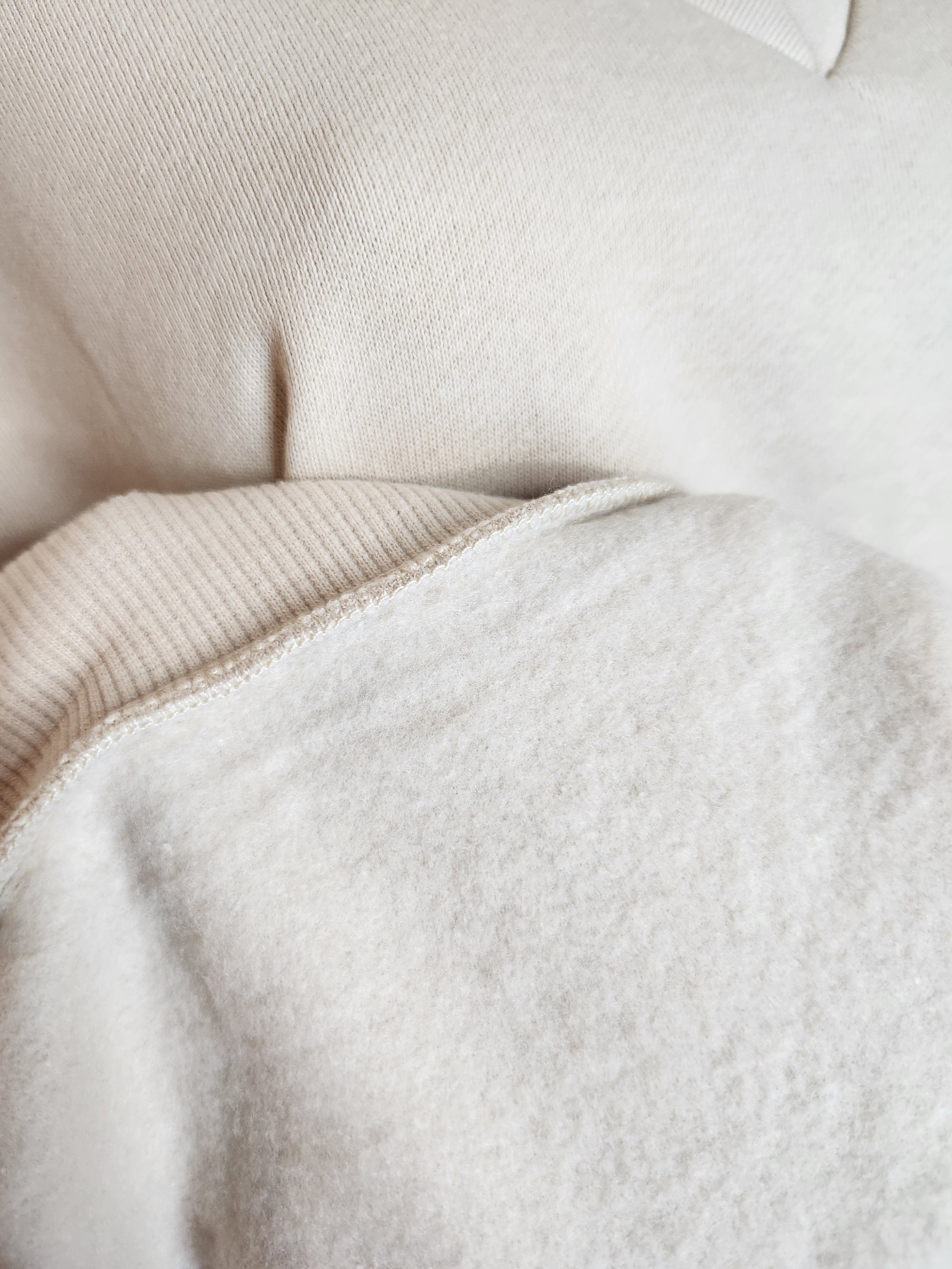 Beige fleece v neck and pants set